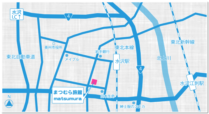 松村旅館までの地図